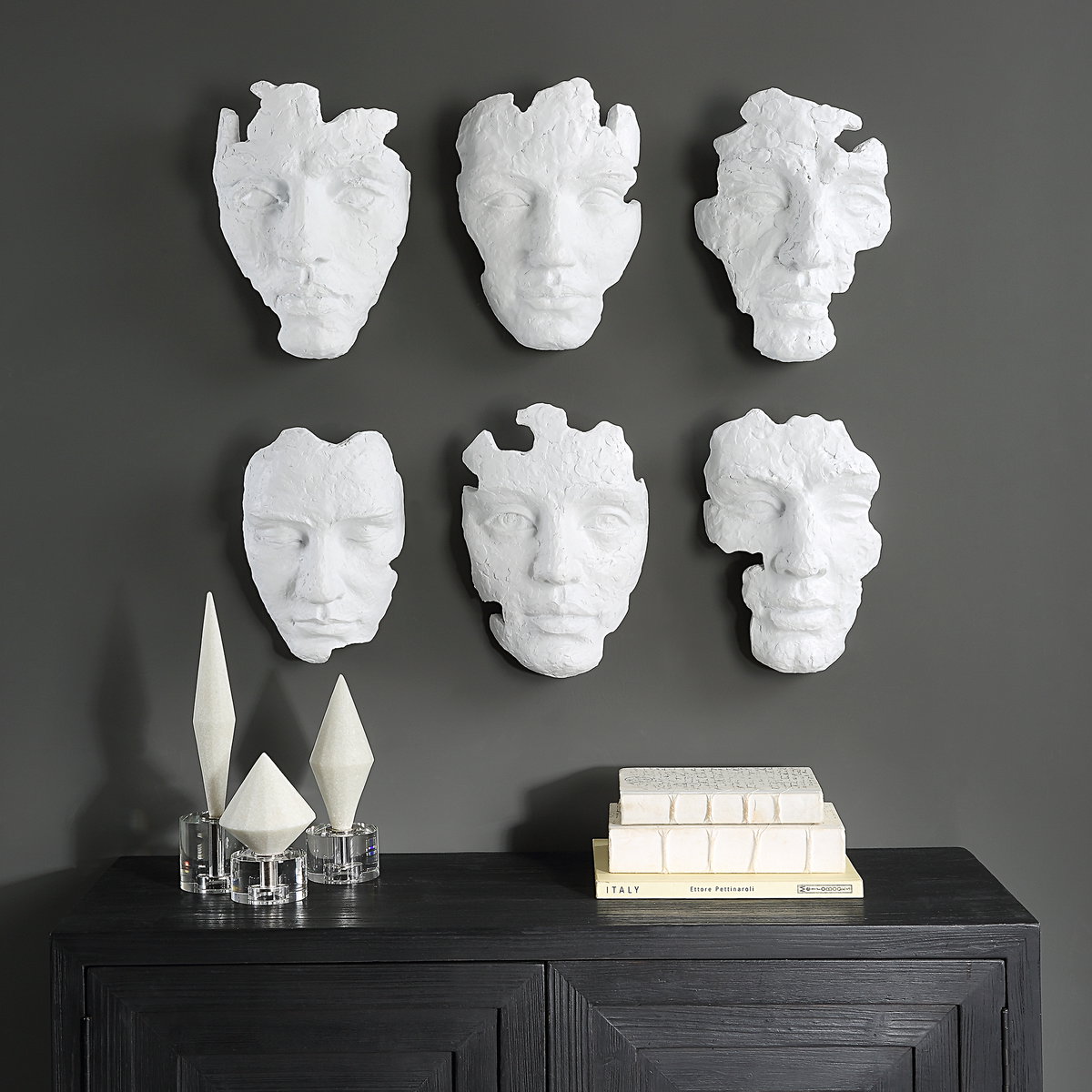 SELF-PORTRAIT WALL DECOR, WHITE, S/6, Art by Uttermost, 9.62" width x 14" height x 5.12" depth View 2