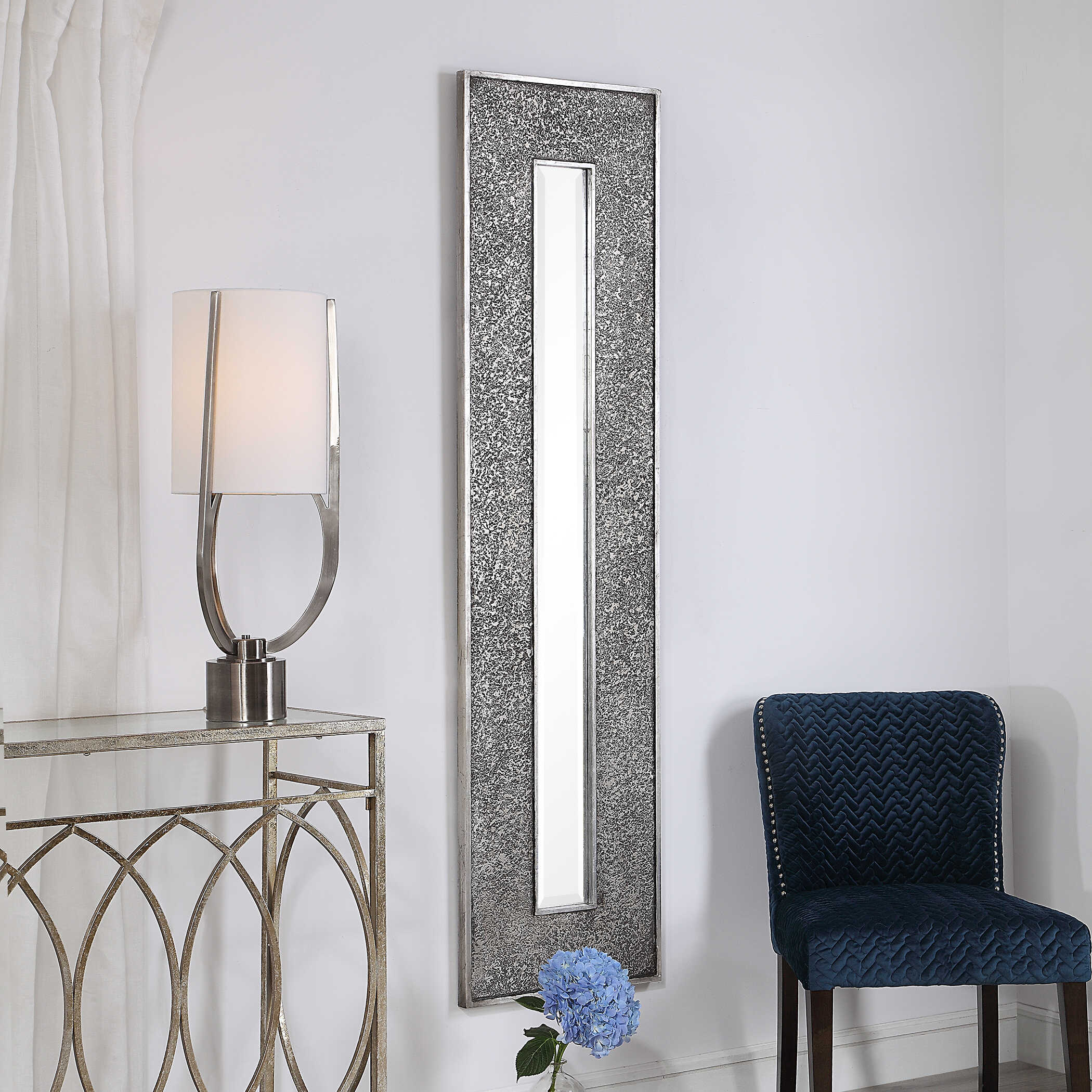 Bannon Tall Metallic Mirror, by Uttermost, 18.88" width x 73" height x 1.25" depth View 5