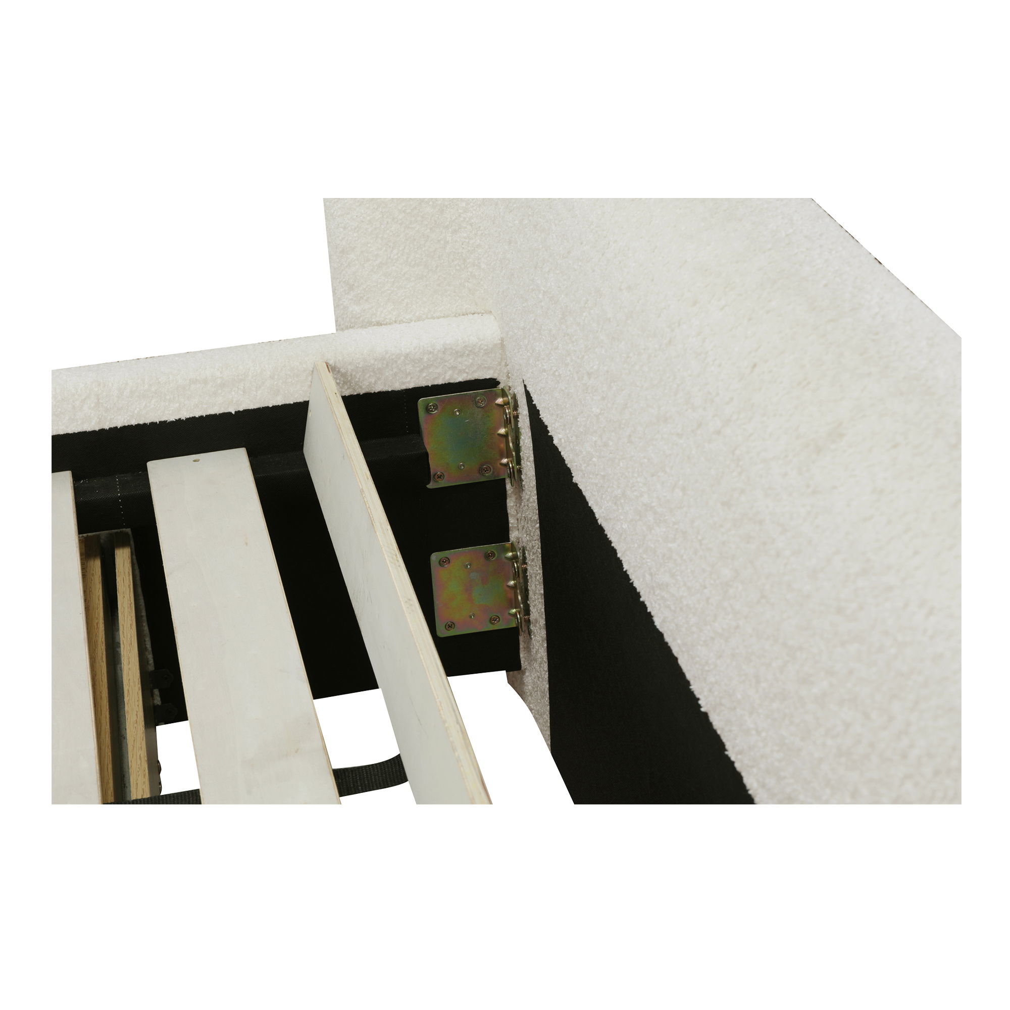 Sophia Queen Storage Bed Cream, by Moe's Home, 76" width x 55" height x 91" depth View 11