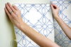 Seawater Diamond Trellis Navy & White Peel & Stick Wallpaper thumbnail 5