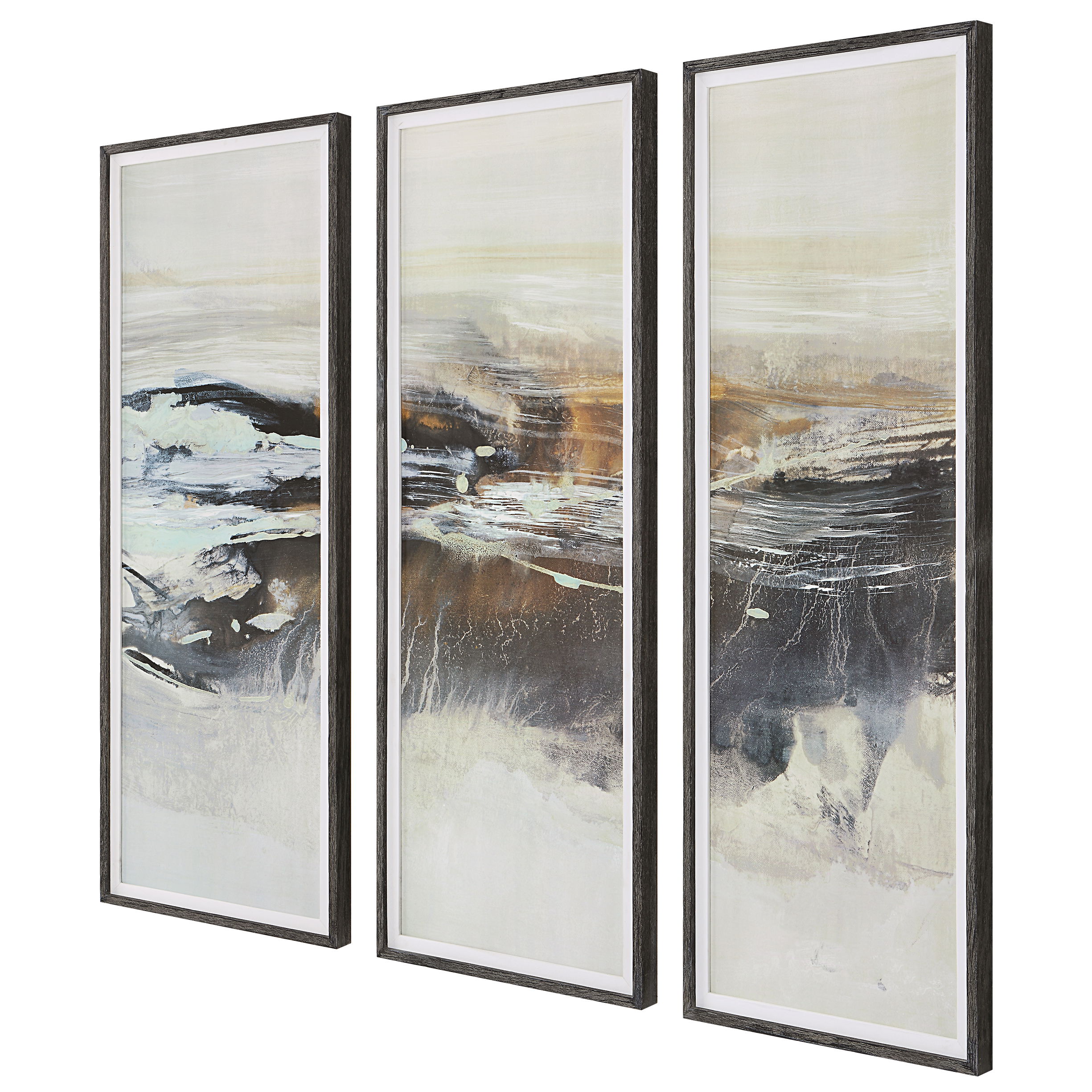 Graphite Horizon Framed Prints, Set/3 large image 