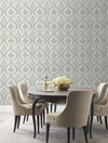 Adirondack Damask Blue & Beige Wallpaper thumbnail 2
