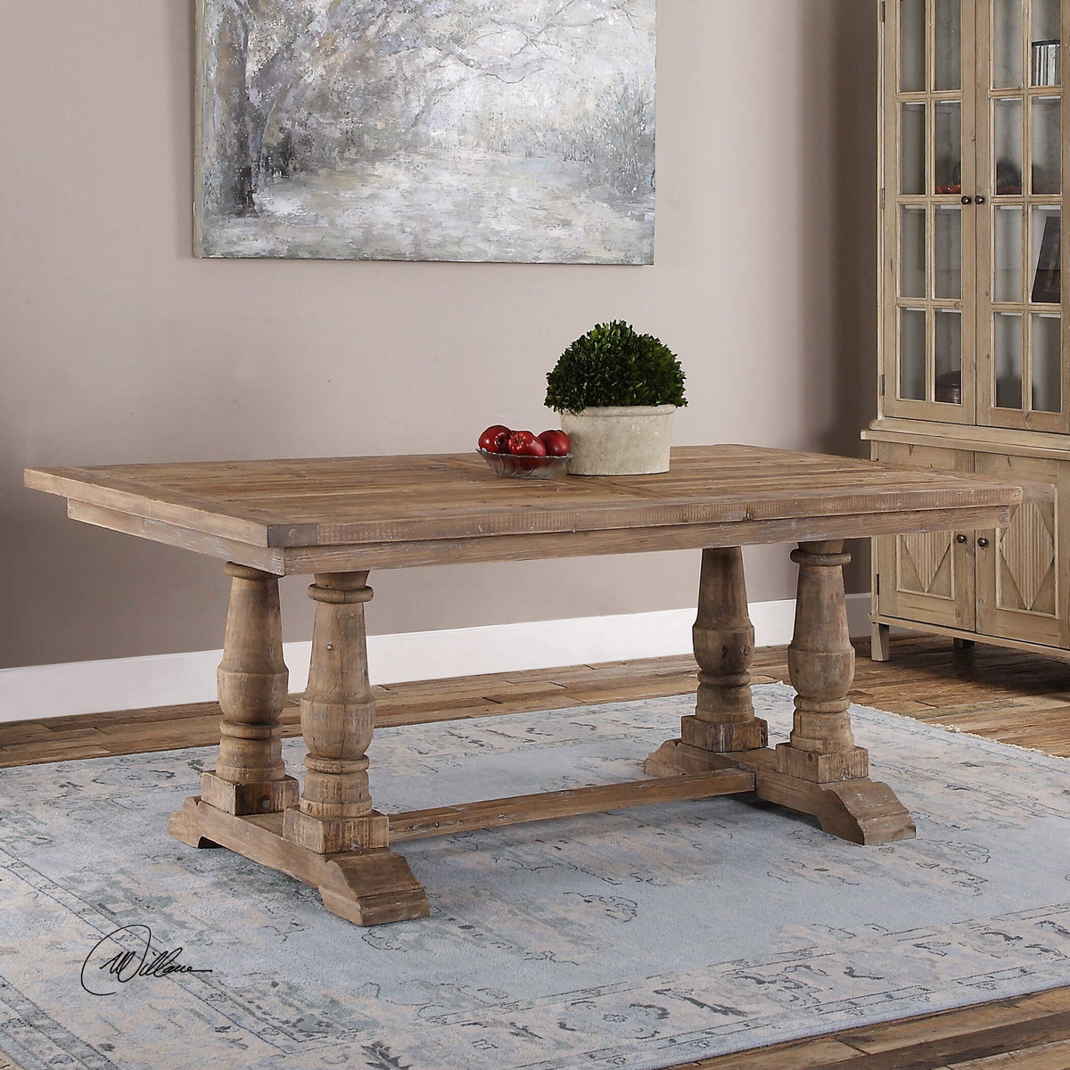 Stratford Salvaged Wood Dining Table, by Uttermost, 76" width x 30" height x 43" depth View 7