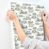 Modern Vista Toile Evergreen Wallpaper, by York Wall, 27' length x 2'3" width x 0.02" depth thumbnail 6