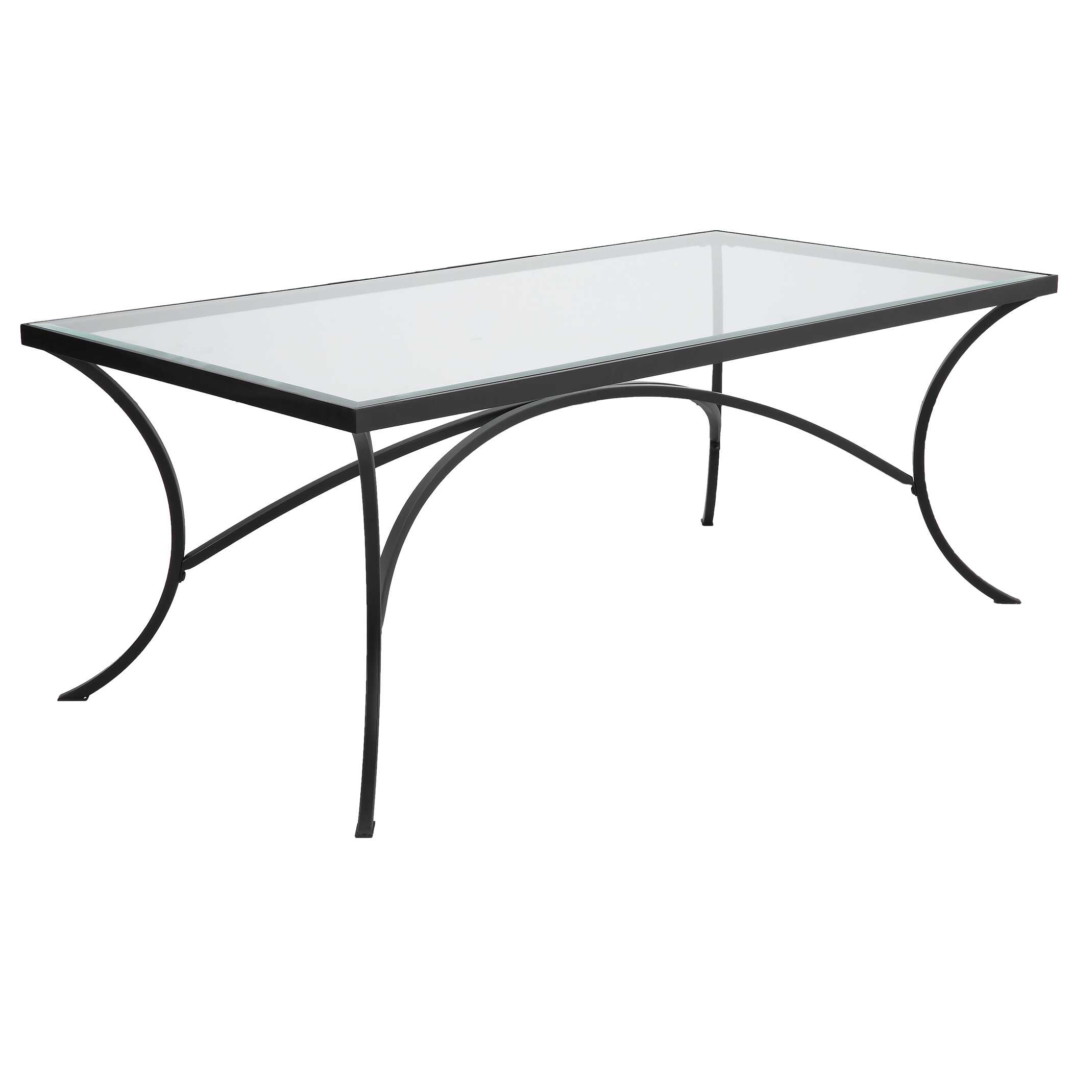 Alayna Black Metal & Glass Coffee Table large image 