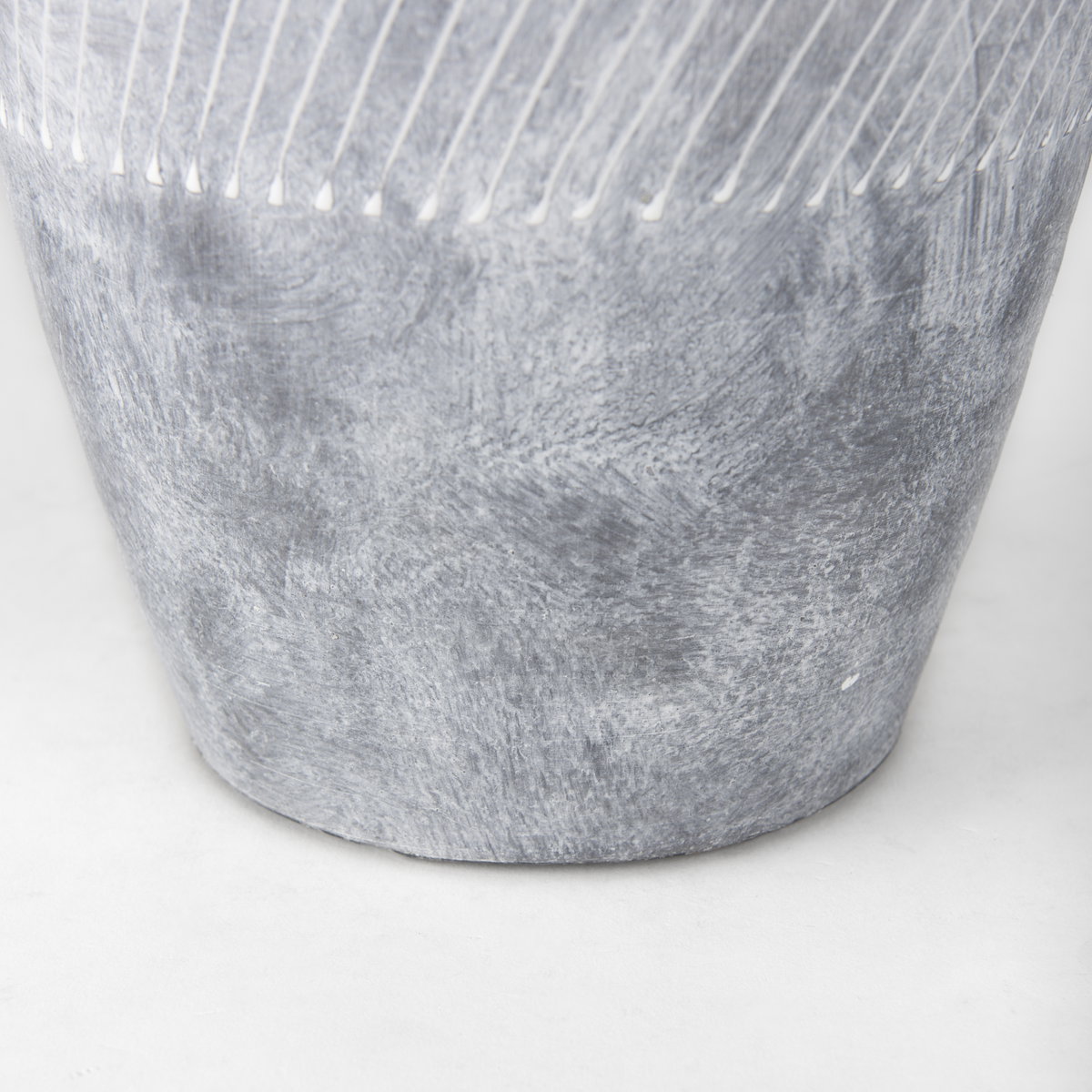 Blume 16.5H Off-White with Gray Textured Vase, by Mercana, 8.27" length x 8.27" width x 16.54" height View 8