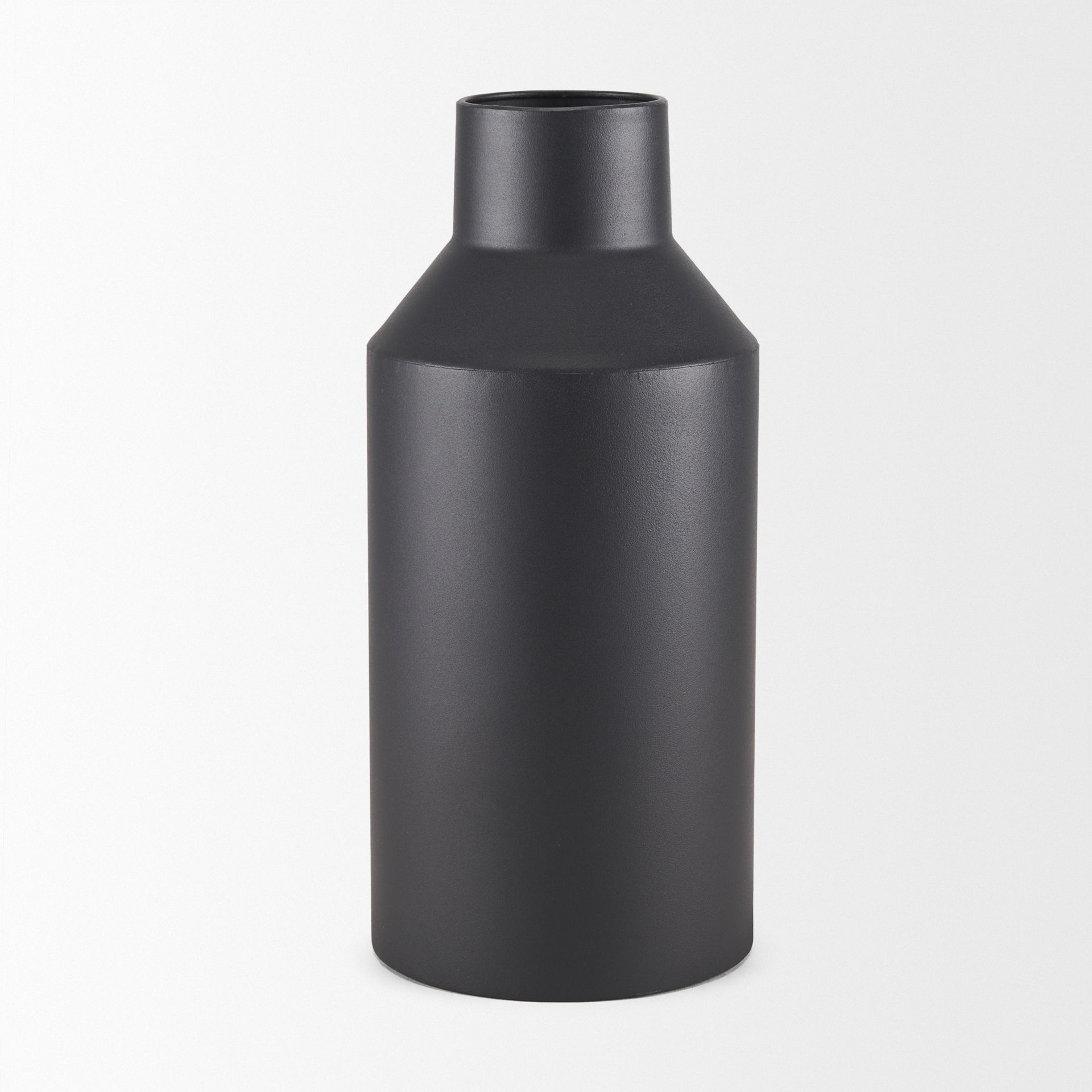 Tosca Tall Matte Black Metal Vase large image 