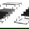 Samson  Side Table Matte Black Metal and Glass thumbnail 0