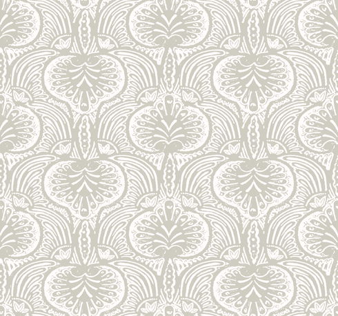 Lotus Palm Grey Wallpaper