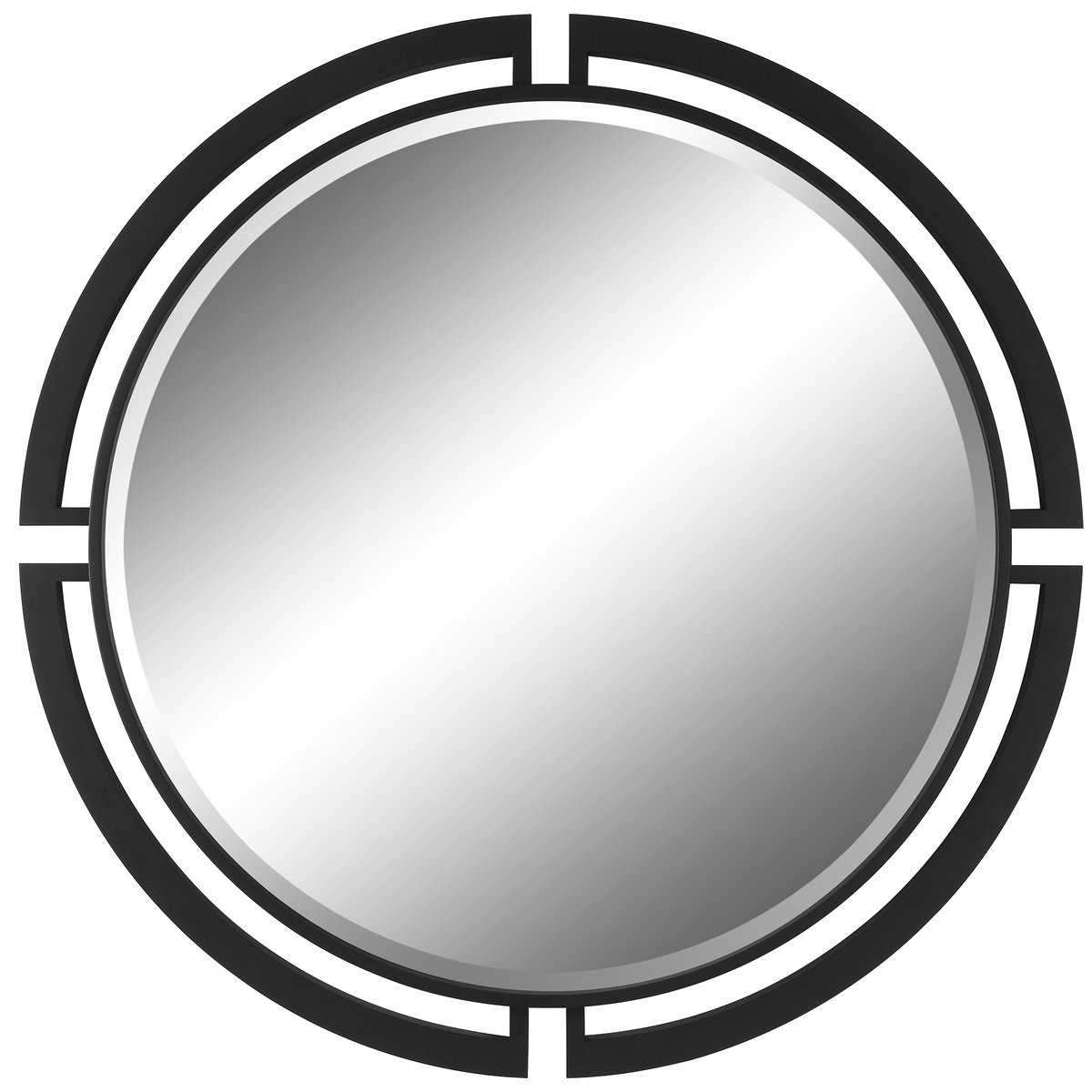 Quadrant Modern Round Mirror, by Uttermost, 45.62" width x 45.62" height x 1.75" depth View 1