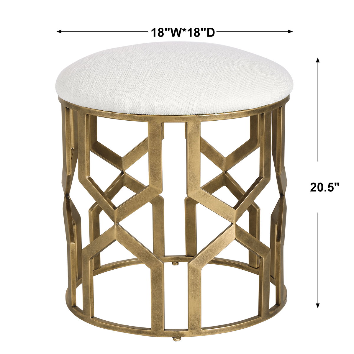 Trellis Geometric Accent Stool, Low Stool by Uttermost, 18" width x 20.5" height x 18" depth View 3