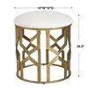 Trellis Geometric Accent Stool, Low Stool by Uttermost, 18" width x 20.5" height x 18" depth thumbnail 3
