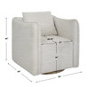 Corben White Swivel Armchair, Accent Chair by Uttermost, 30" width x 30" height x 30" depth thumbnail 3