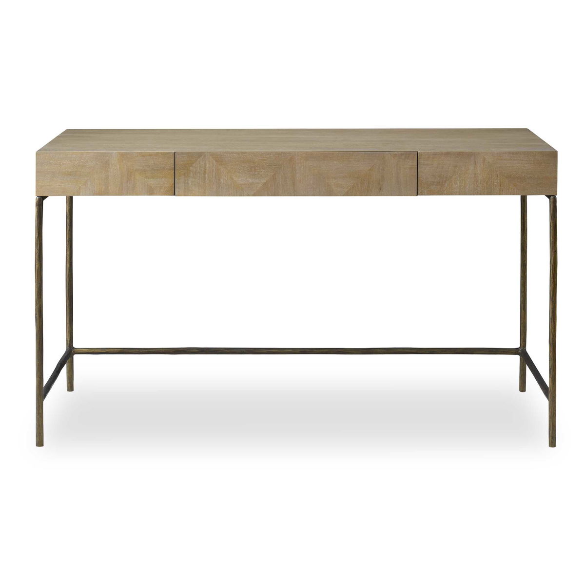 Aristotle Natural Wood Modern Desk, by Uttermost, 52" width x 30" height x 20" depth View 1