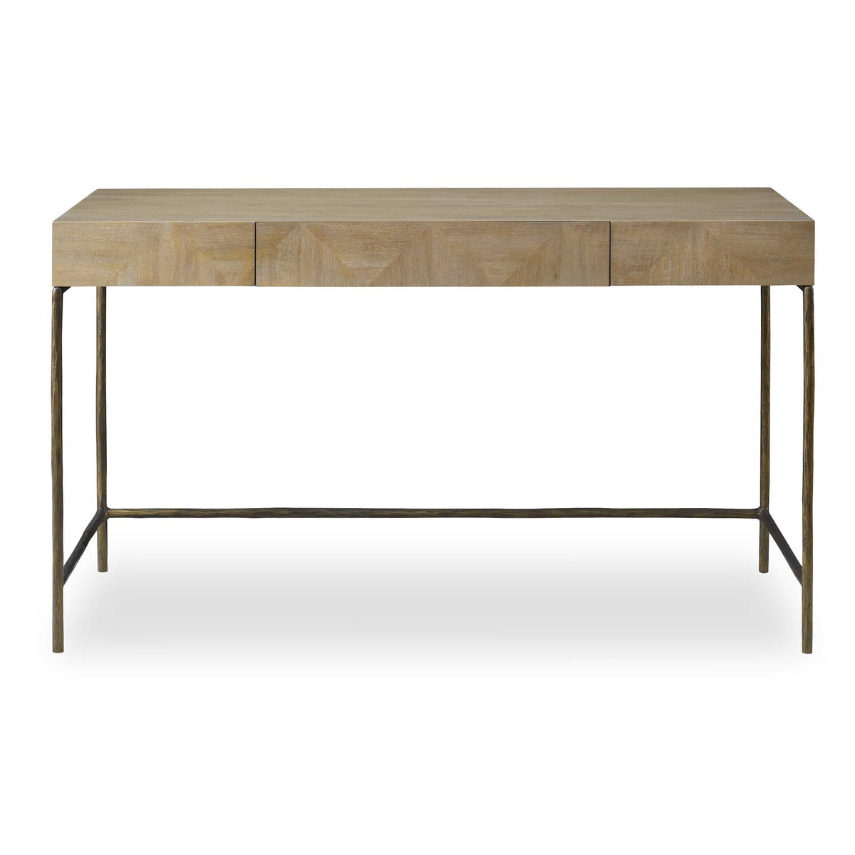 Aristotle Natural Wood Modern Desk, by Uttermost, 52" width x 30" height x 20" depth View 1
