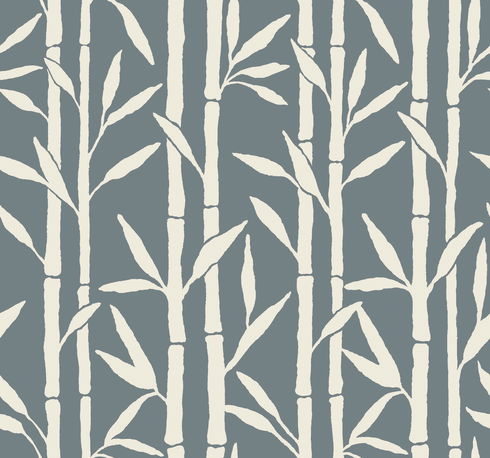 Bamboo Grove Blue Wallpaper