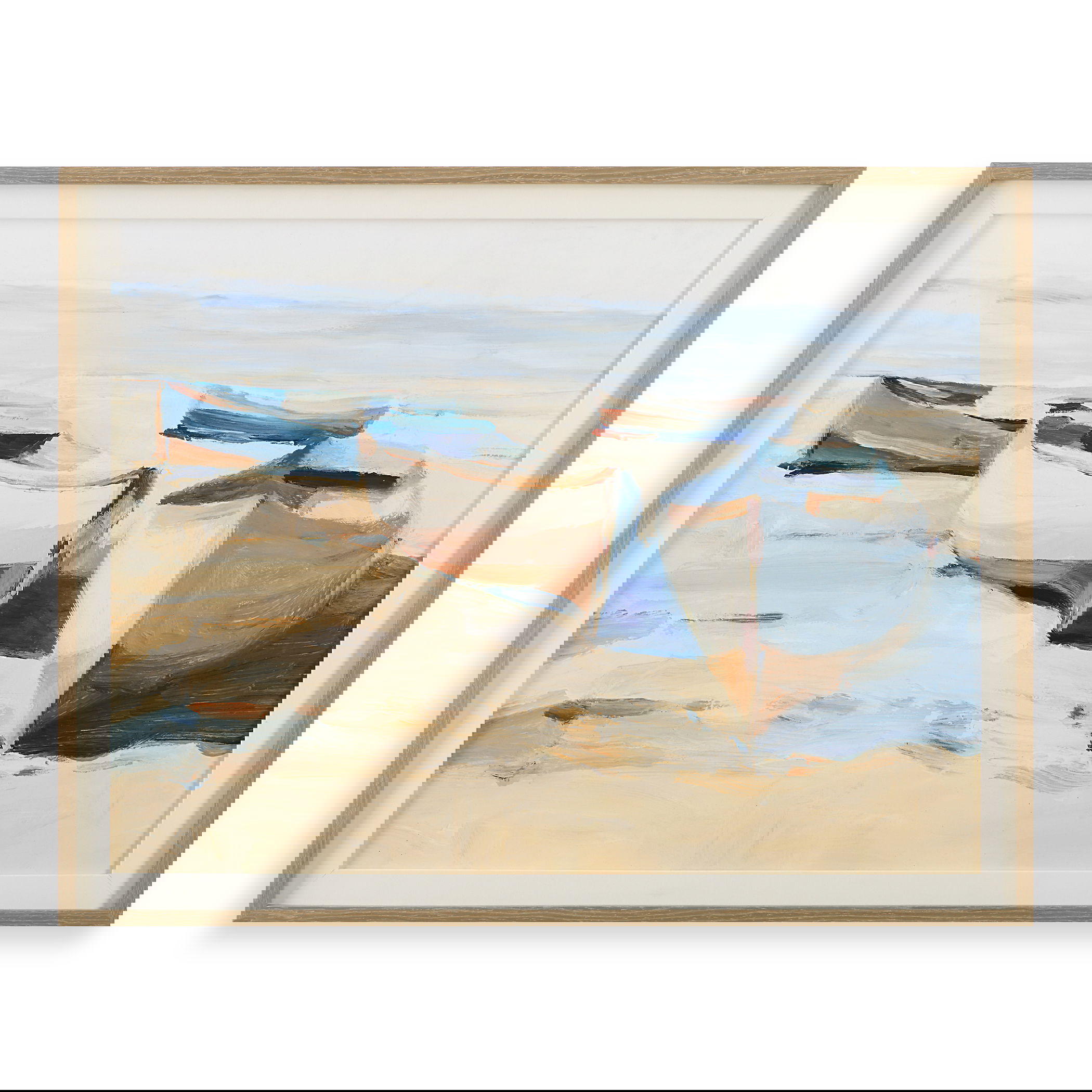 Beached Boats Framed Print large image 