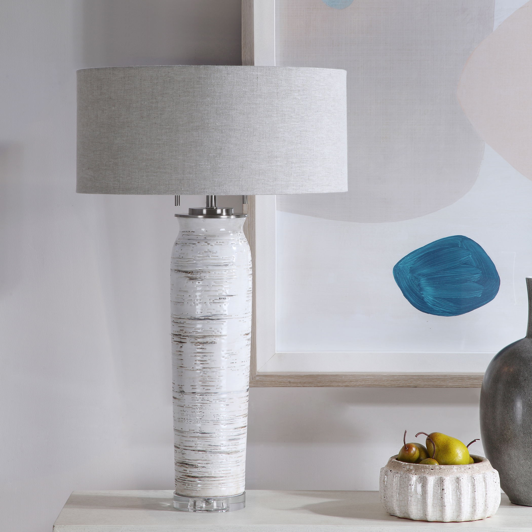 Lenta White Table Lamp large image 