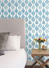 Marketplace Motif White & Blue Wallpaper thumbnail 2
