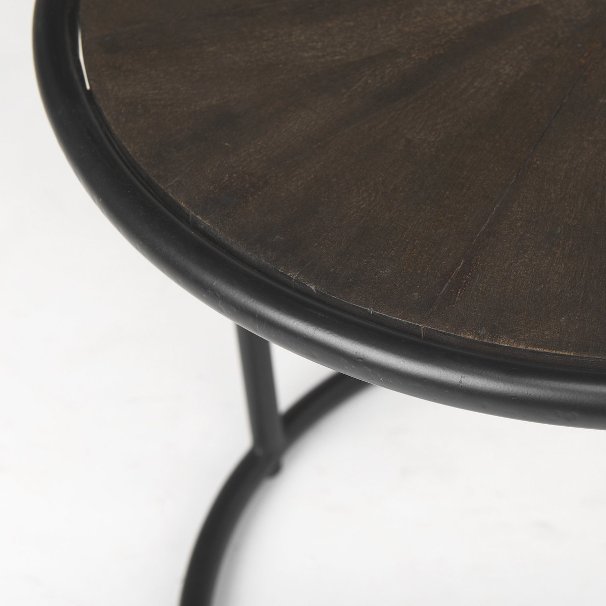 Arlo 20.5L x 20.5W x 24.4H Brown Wood with Black Metal End Table, Side & End Table by Mercana, 18.75" length x 18.75" width x 24.41" height View 10