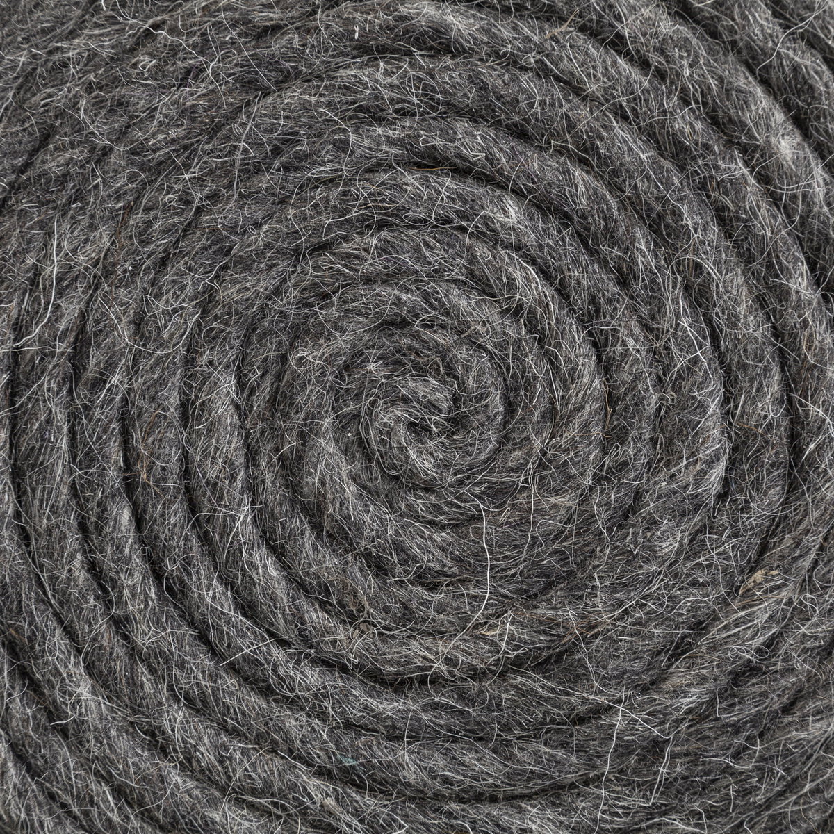 Allium Dark Gray Handwoven Wool Cylindrical Pouf, Ottoman by Mercana, 15.75" length x 15.75" width x 17.75" height View 9