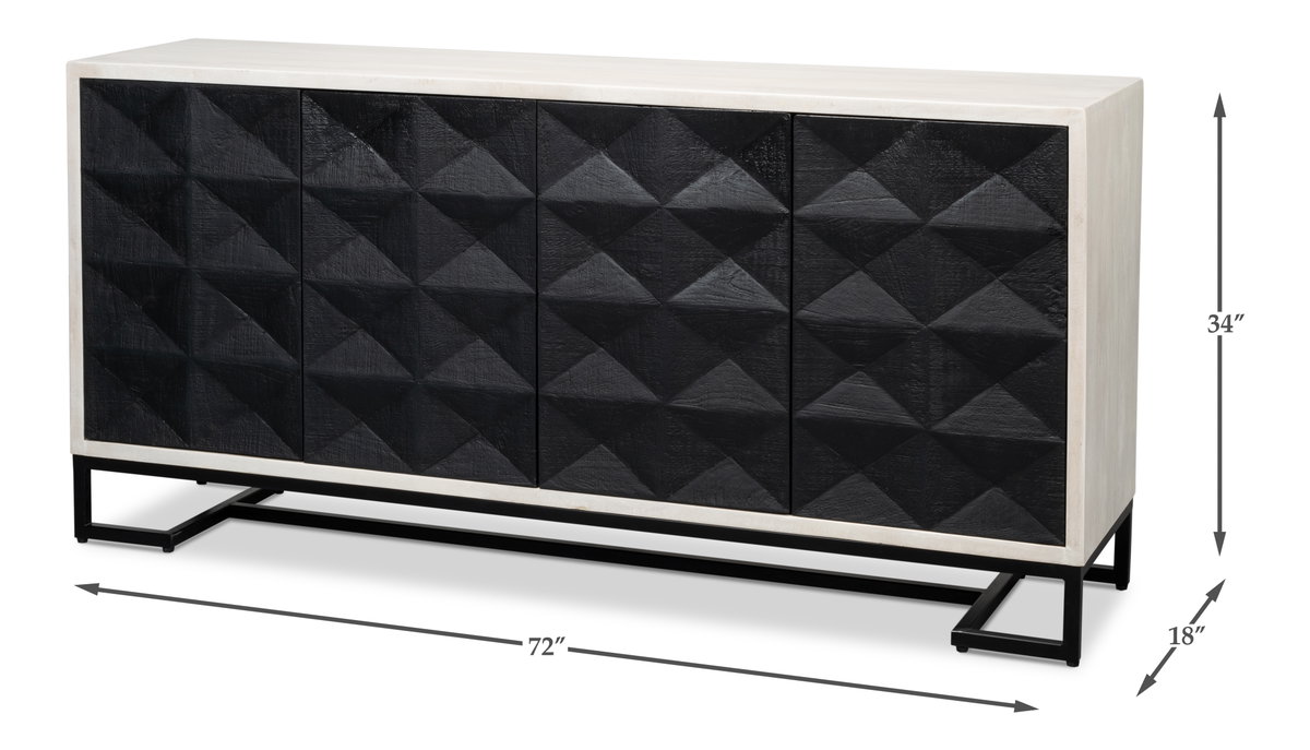 Asiger Four Door Sideboard, by Sarreid, 1'6" length x 6' width x 2'10" height View 13