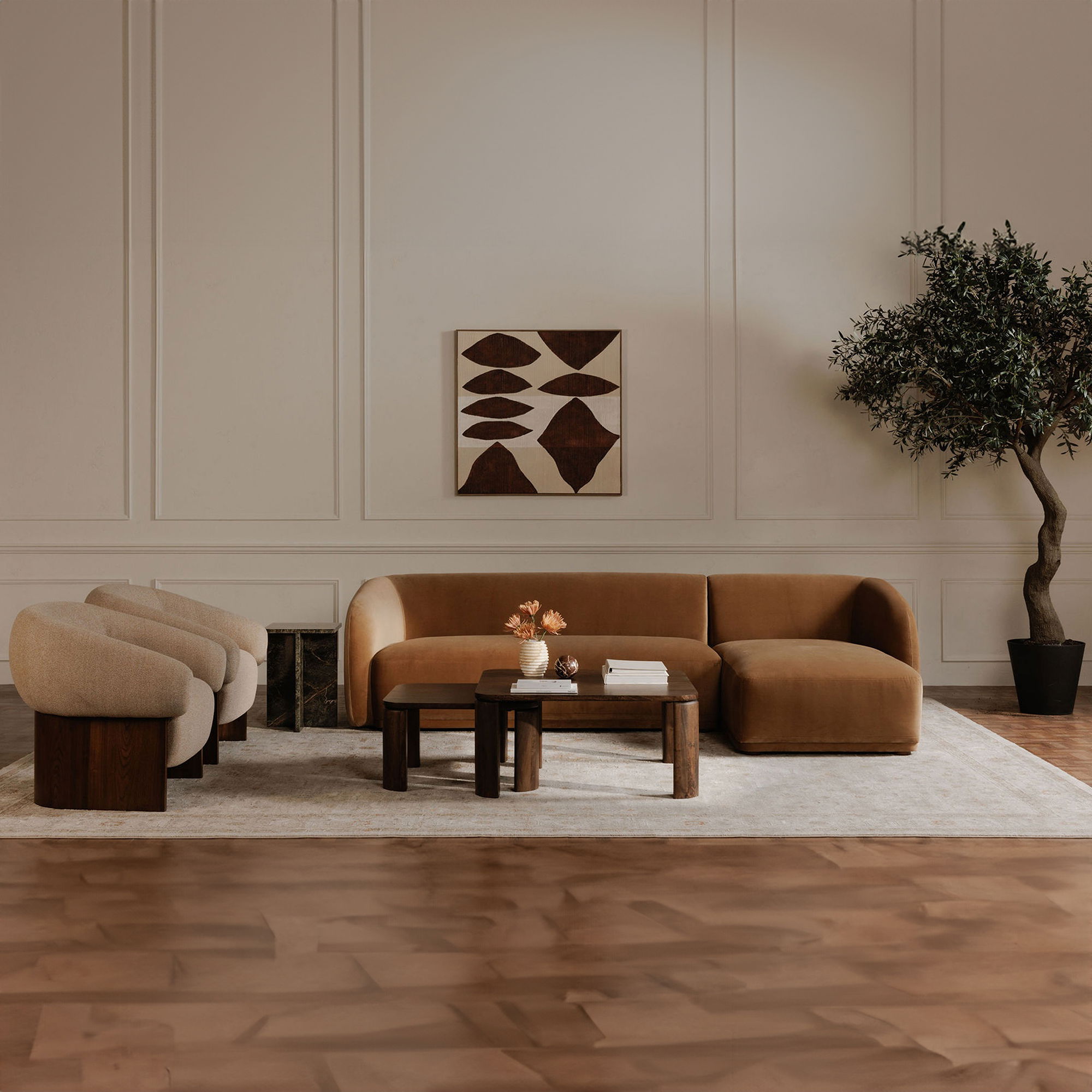 Otto Accent Chair Flecked Tan, by Moe's Home, 33.27" width x 29.5" height x 29.7" depth View 8