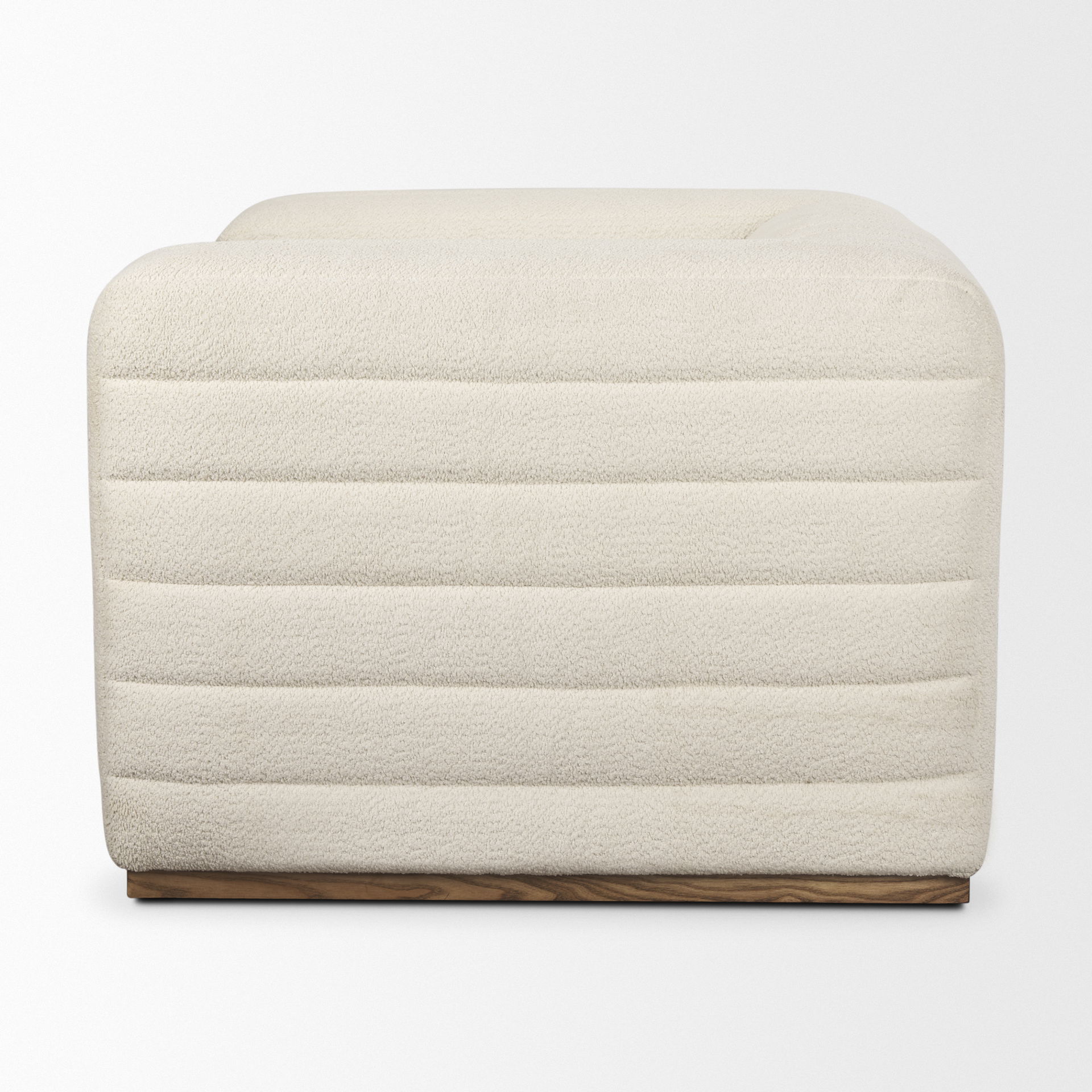 Ricciardo Cream Boucle Upholstered Arm Chair, Accent Chair by Mercana, 46.06" length x 38.39" width x 28.15" height View 4