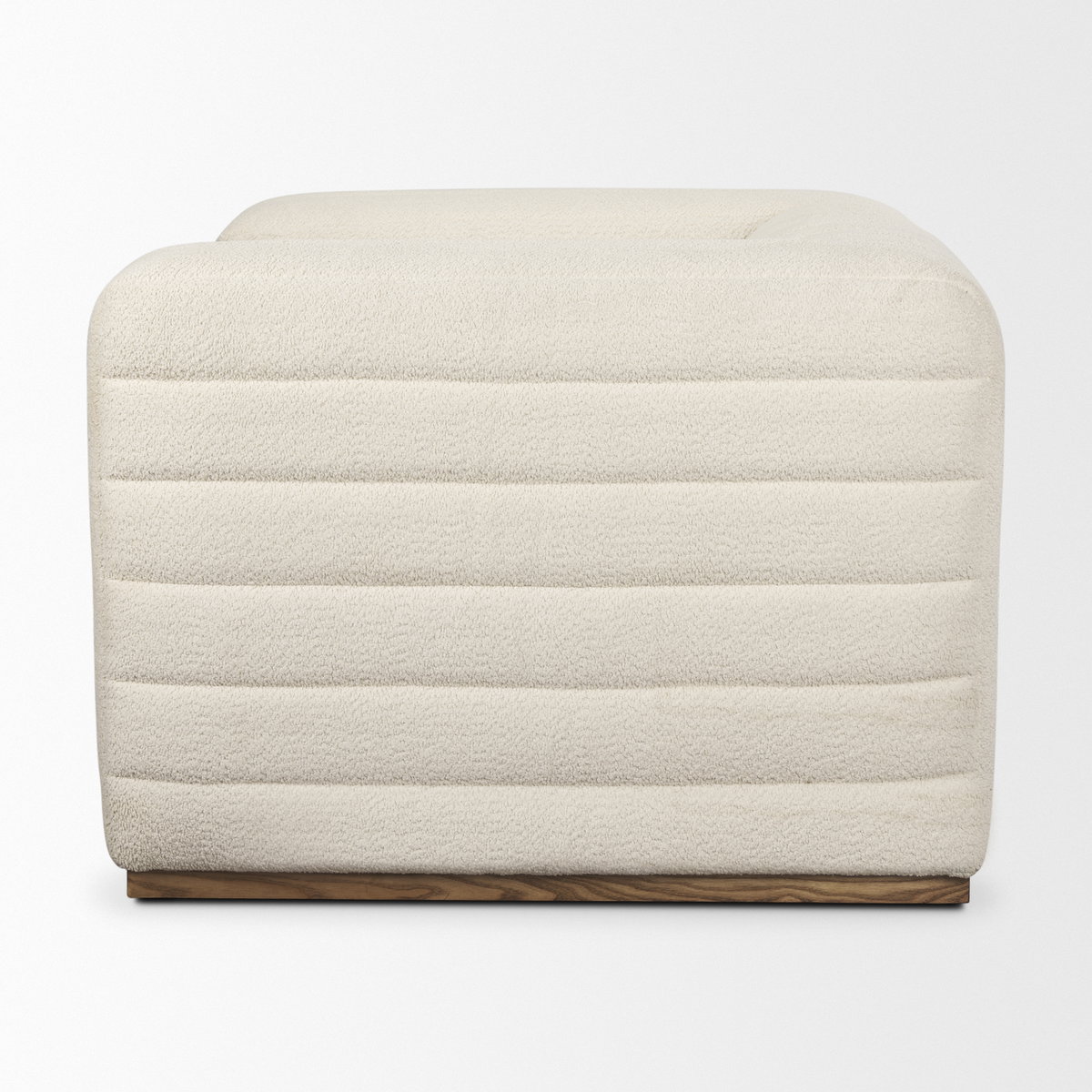 Ricciardo Cream Boucle Upholstered Arm Chair, Accent Chair by Mercana, 46.06" length x 38.39" width x 28.15" height View 4