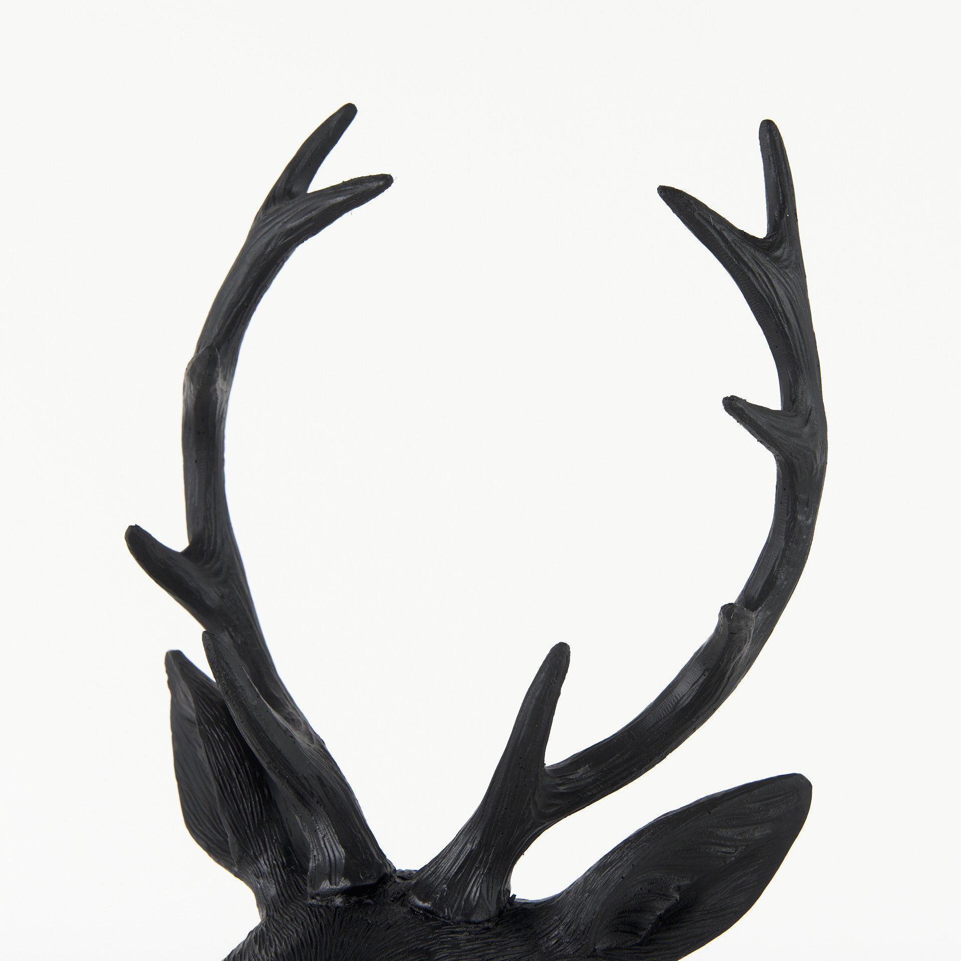 Mozart  Black Painted Resin Deer Bust large image 