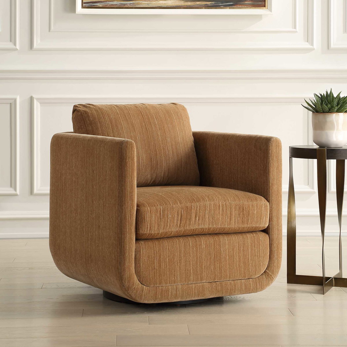 Abound Ginger Swivel Chair, Accent Chair by Uttermost, 29.5" width x 26.5" height x 32" depth View 4