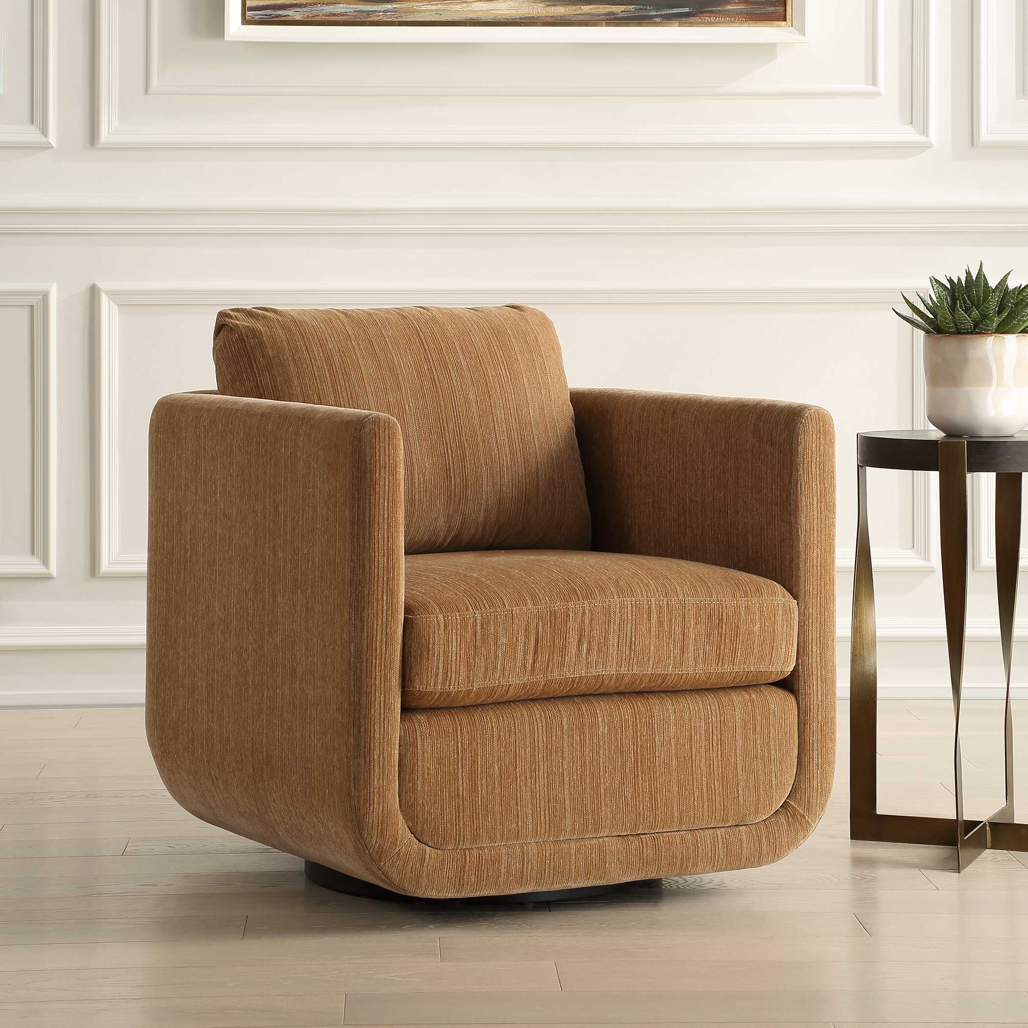 Abound Ginger Swivel Chair, Furniture by Uttermost, 29.5" width x 26.5" height x 32" depth View 4
