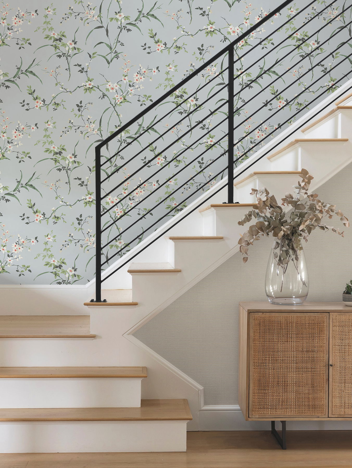 Blossom Branches Light Grey Wallpaper large image 