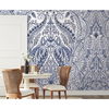 Jaipur Paisley Damas Blue Wall Mural thumbnail 1