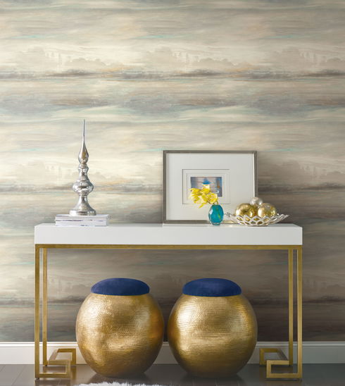 Soothing Mists Scenic Blue & Beige Peel & Stick Wallpaper