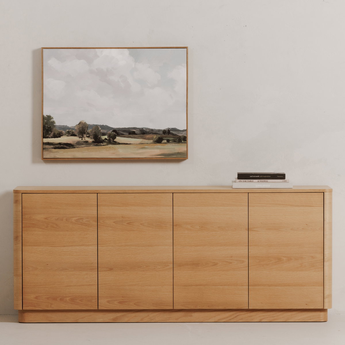 Round Off Sideboard Natural Oak, Cabinets & Sideboard by Moe's Home, 72" width x 30" height x 19" depth View 9