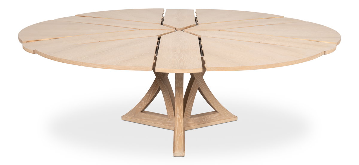 Casual Jupe Dining Table Bleached Oak M, by Sarreid, 4'7" length x 4'7" width x 2'6" height View 11