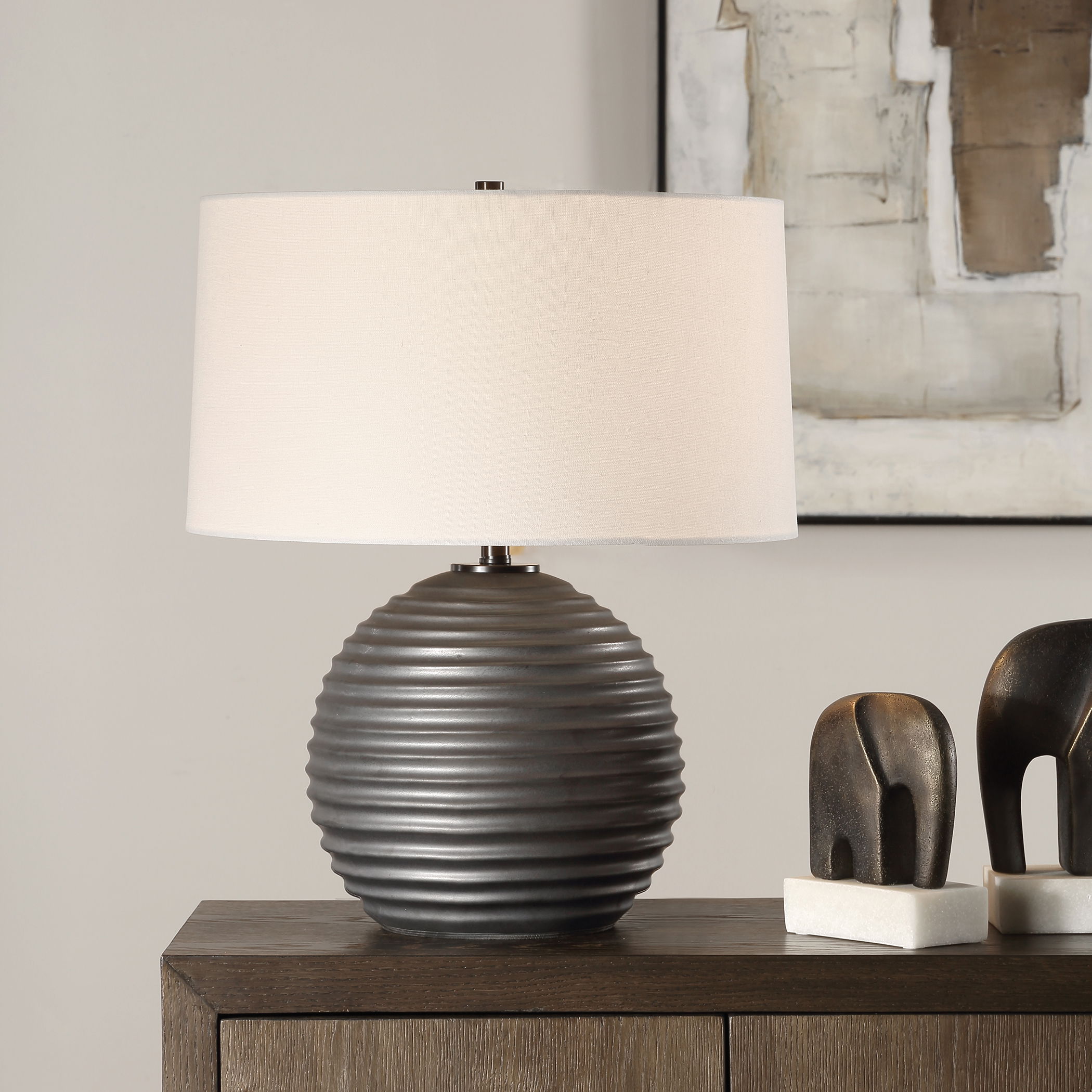 Chelsom Ribbed Table Lamp large image 