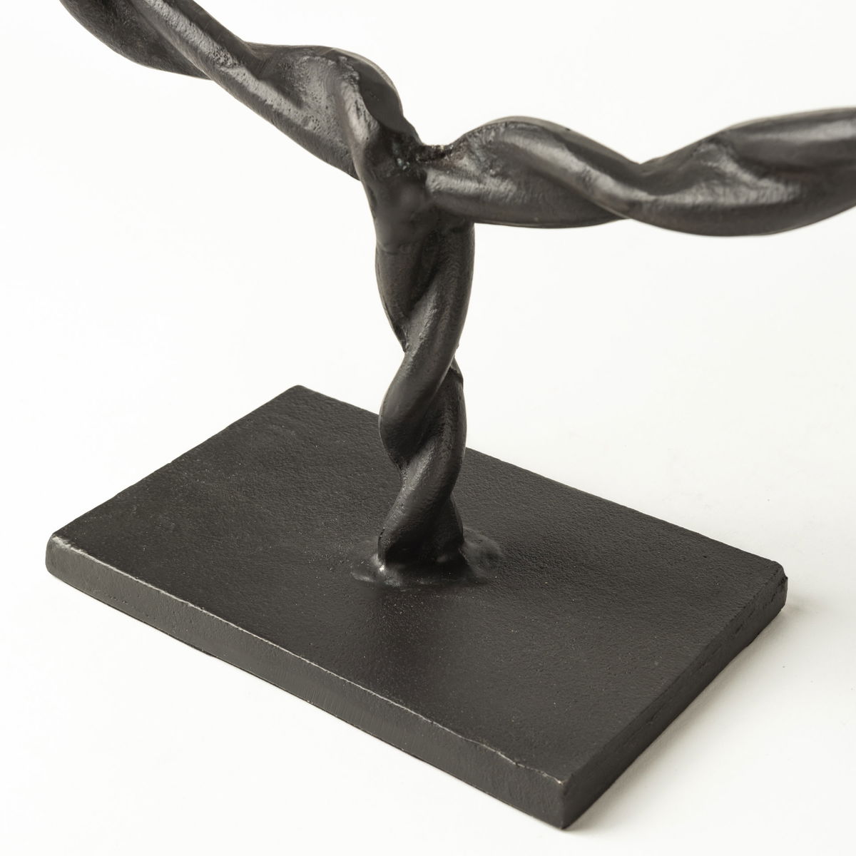 Rizwan (Large) Black Aluminum Braided Circular Object, Decorative Object by Mercana, 18.5" length x 3.3" width x 23" height View 8