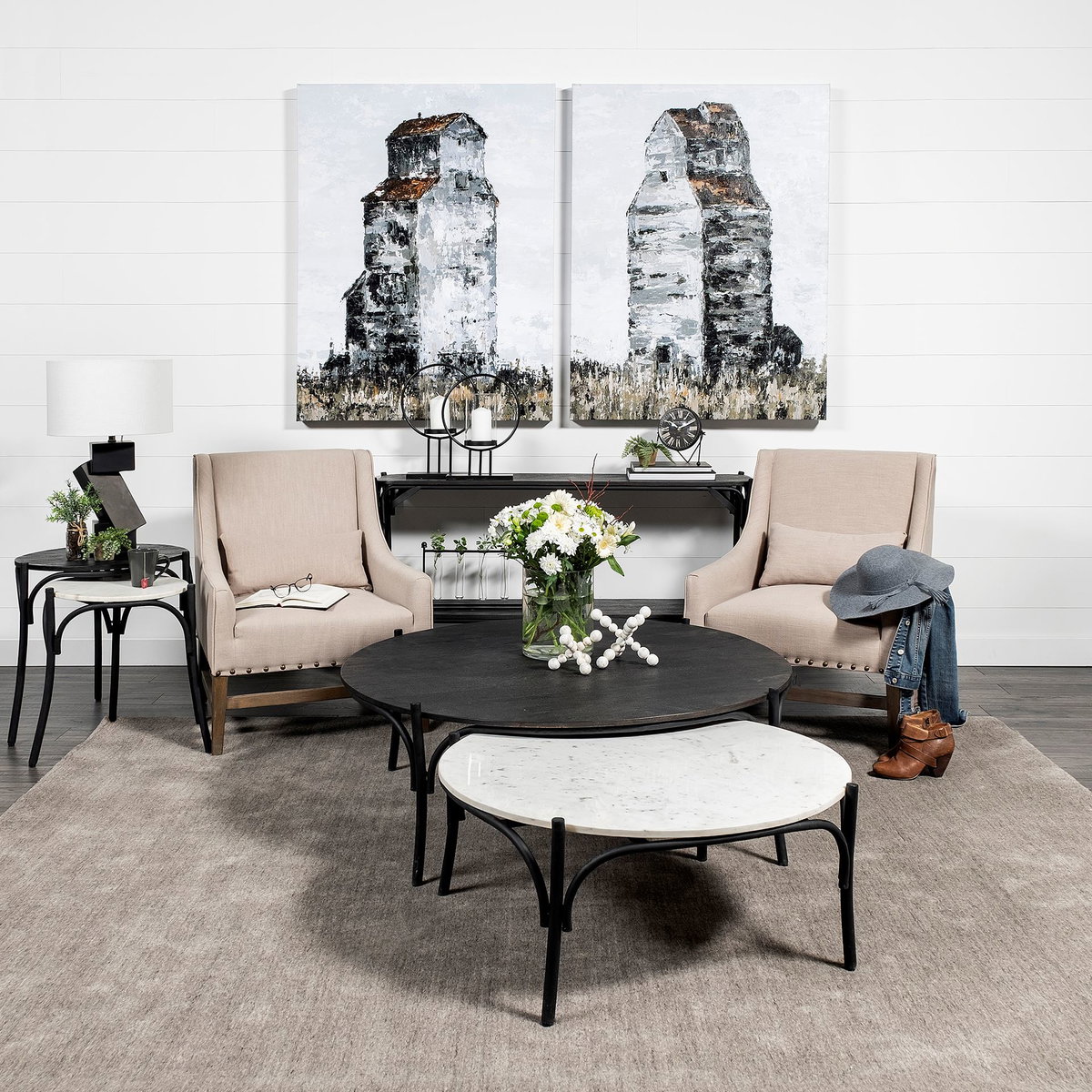 Carrollton II (Large) 9L x 9W Off-White Geometric Wood Ball Jack, Decorative Object by Mercana, 9.06" length x 9.06" width x 9.06" height View 3