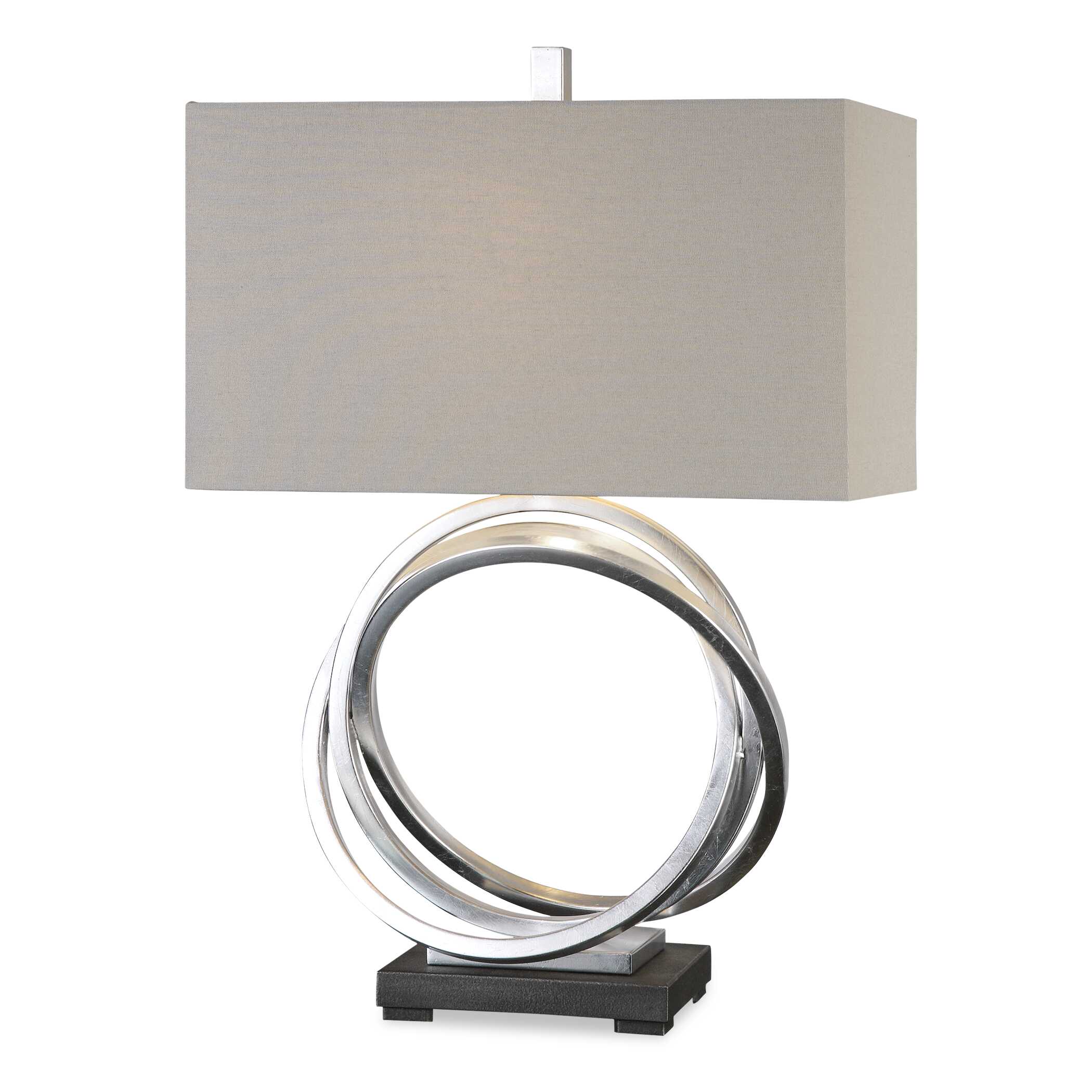 Soroca Silver Rings Lamp, by Uttermost, 19" width x 27.5" height x 10" depth View 1