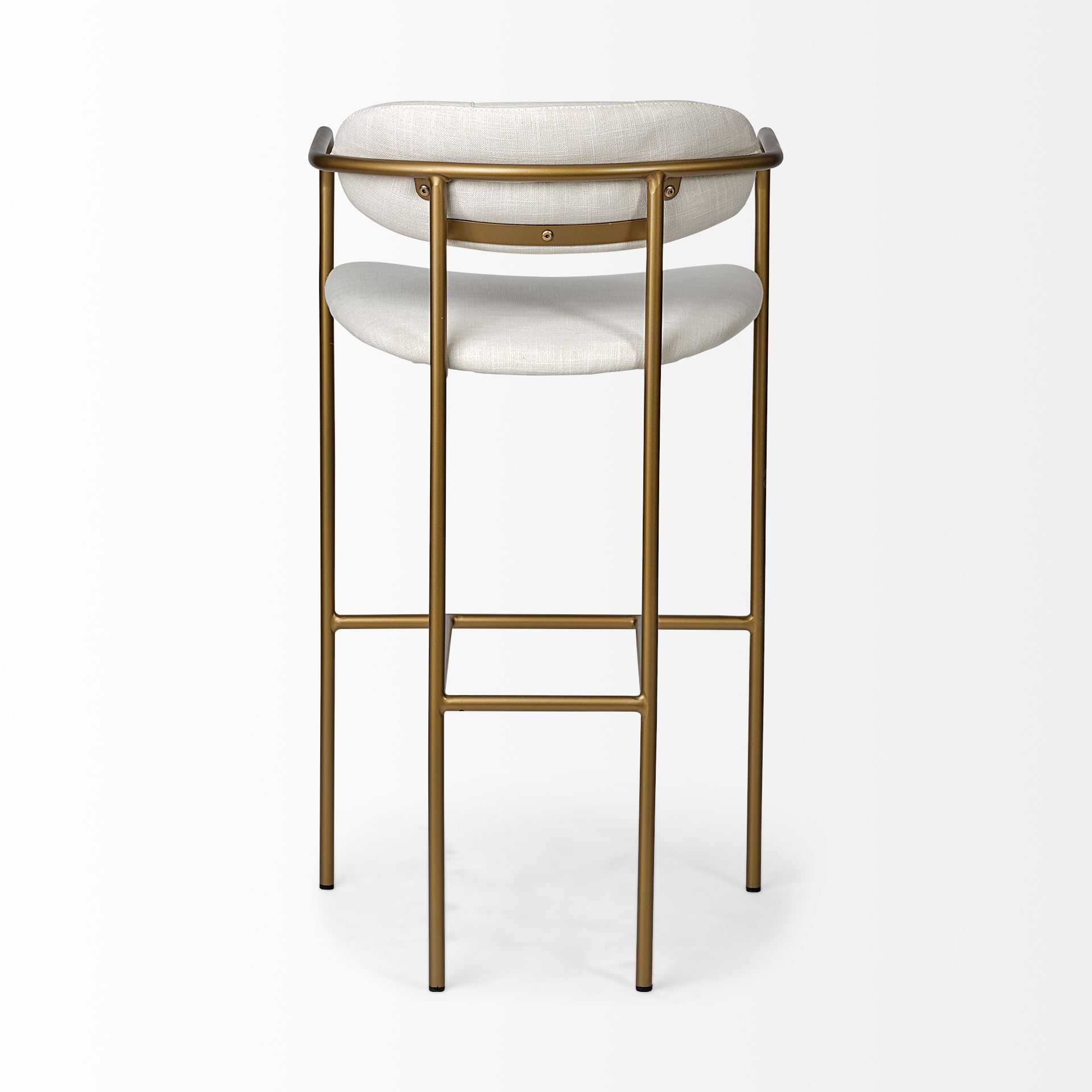 Parker 30' Seat Height Cream Fabric Seat Gold Metal Bar Stool large image 