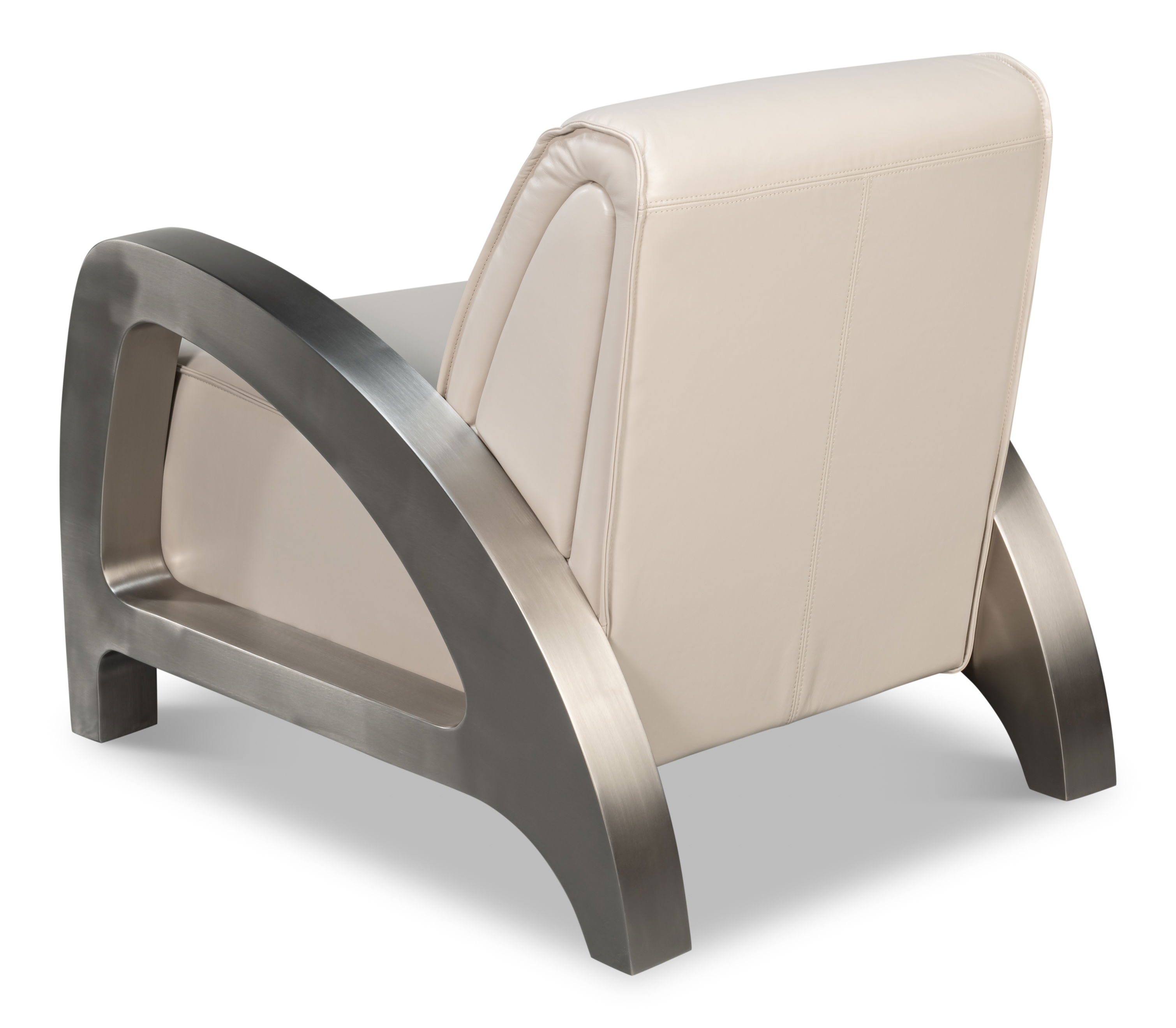 Carlisle Armchair, Crystal White Leather, Seating by Sarreid, 29" length x 37" width x 30" height View 11