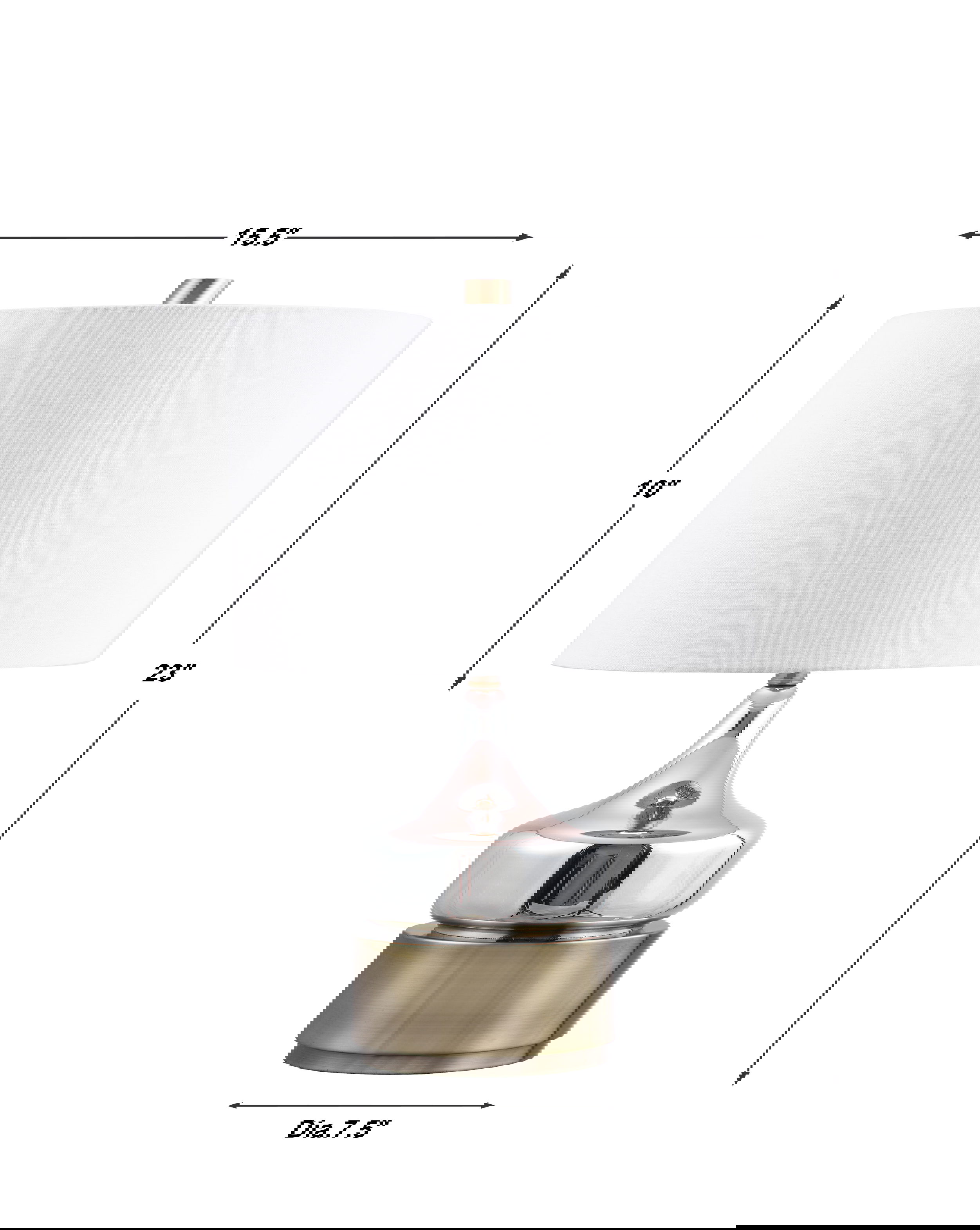 Como Chrome Table Lamp, by Uttermost, 15.5" width x 23" height x 15.5" depth View 3