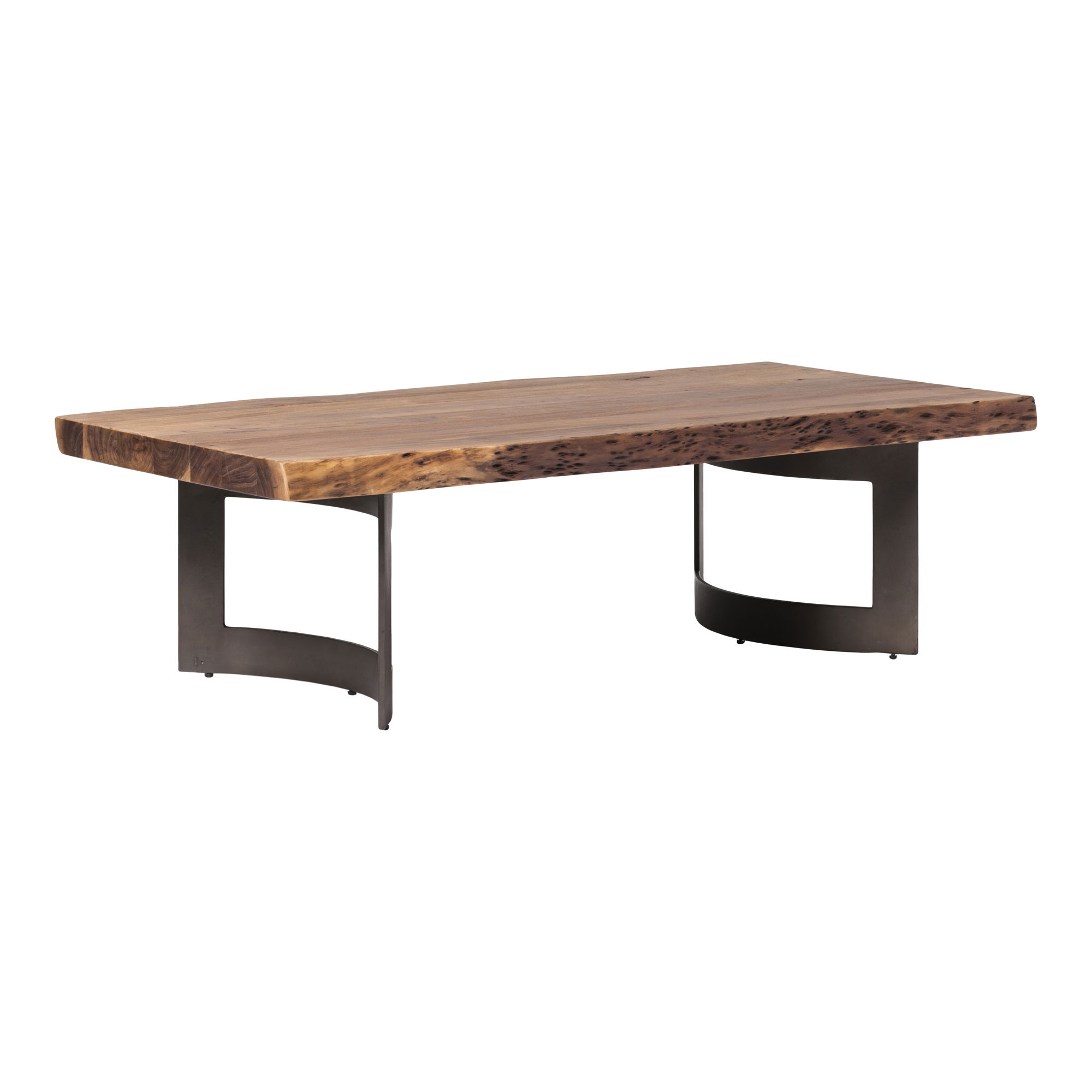 Bent Coffee Table Brown, by Moe's Home, 56" width x 16" height x 28" depth View 2
