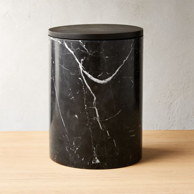 Online Designer Kitchen Ishi Black Marble Medium Canister