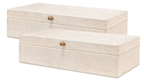 Gatsburg Shagreen Box Osprey White S/2