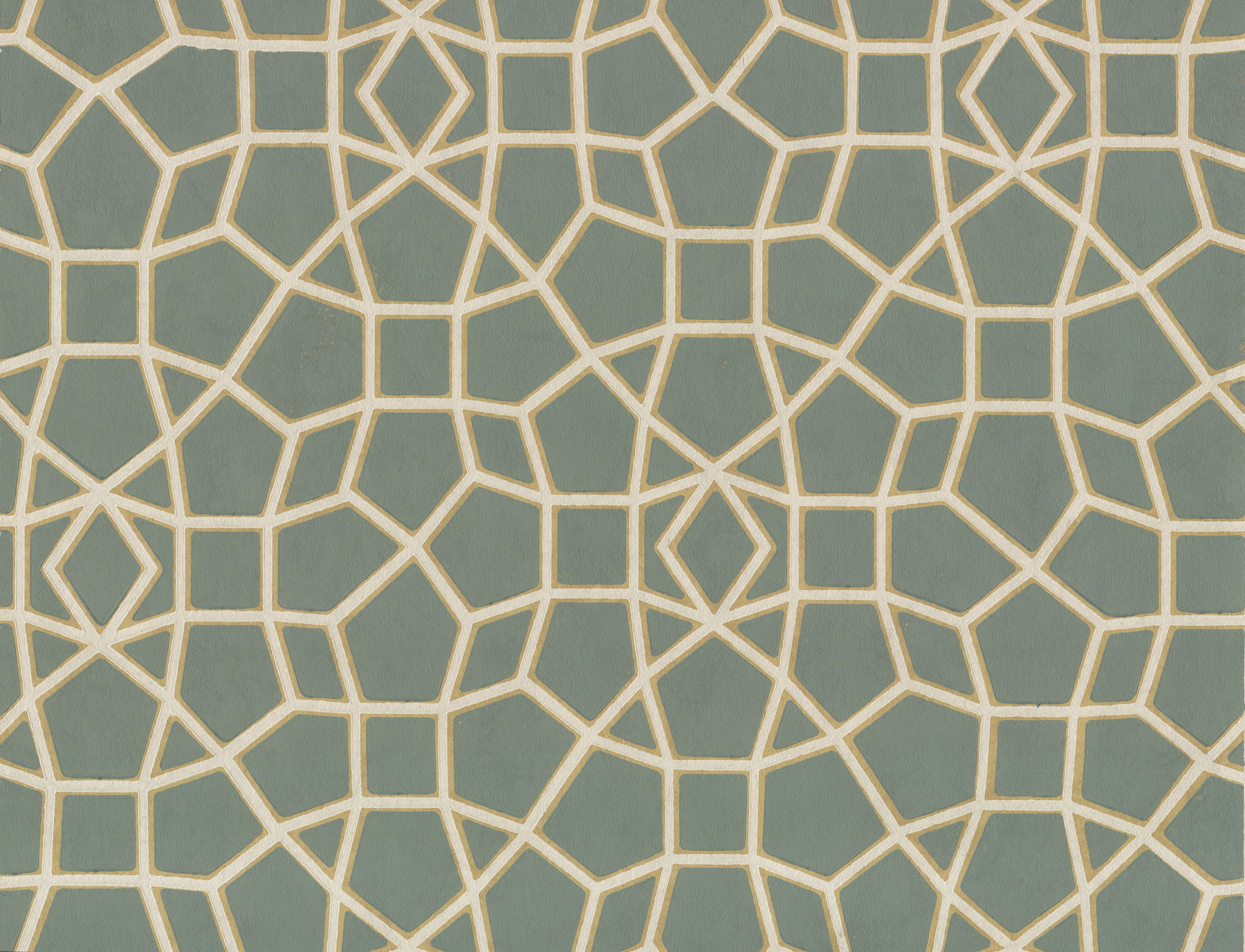 Sculptural Web Dark Green & Gold Wallpaper large image 