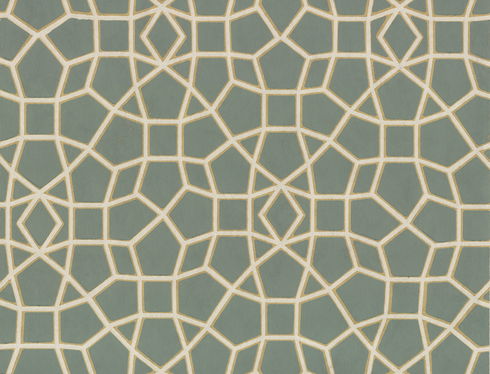 Sculptural Web Dark Green & Gold Wallpaper