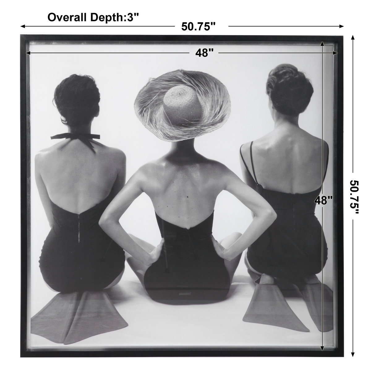 Ladies' Swimwear 1959 Fashion Print, Art by Uttermost, 50.75" width x 50.75" height x 3" depth View 3